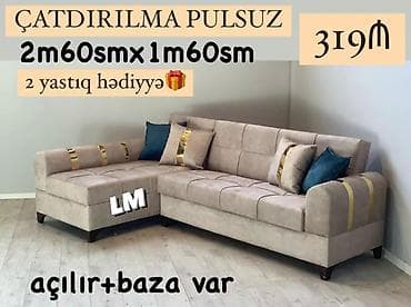 ucuz matraslar: Künc divan, Qonaq otağı üçün, Açılan — 1