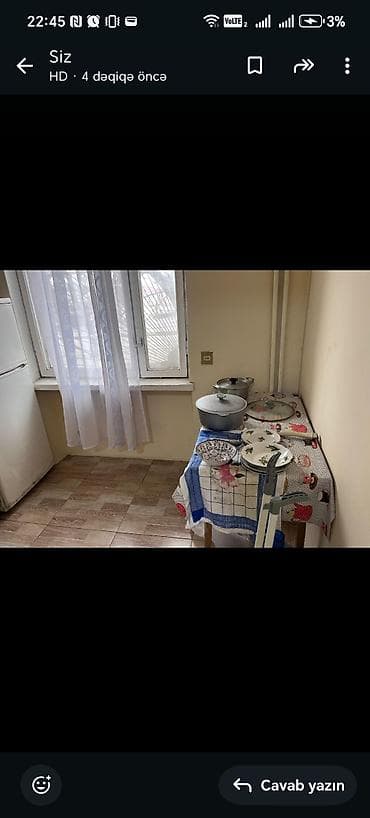 Kirayə mənzillər: 3otaqlı mənzil – mətbəx və sanitar qovşaqla - Geniş işıqlı otaq: iri — 3