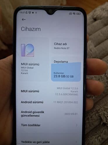 Redmi: Redmi Note 8T, 32 GB, rəng - Mavi, Barmaq izi — 4