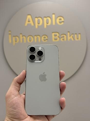 iphone 14 pro max islenmis: IPhone 15 Pro Max, 256 GB, Natural Titanium, Zəmanət, Simsiz şarj, Face ID — 1