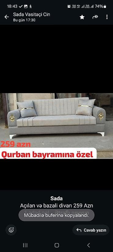 acilan divan: Divan, Qonaq otağı üçün, Bazalı, Açılan — 1