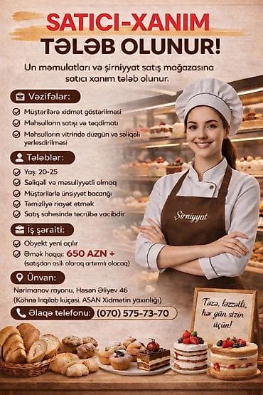 Satış məsləhətçisi tələb olunur, 1-2 illik təcrübə lalafo.az -da Satış məsləhətçisi tələb olunur, 1-2 illik təcrübə