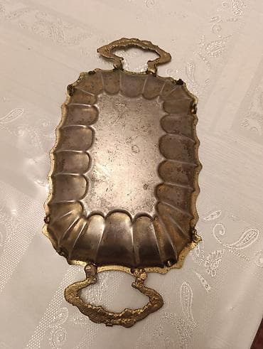 kombi 40: Metal servis qabı – dekorativ tutacaqlı - Material: ağır metal ərinti — 2
