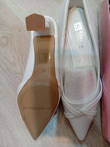derihan ayakkabı: Tuflilər, Ölçü: 39, rəng - Ağ, Yeni — 2