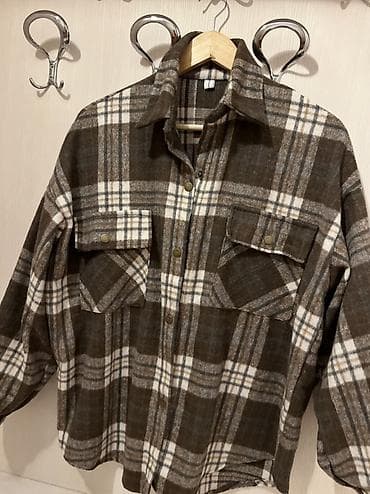 hind geyimi: 20 azn Oversize flanel köynək-gödəkçə - Naxış: iri dama (qəhvəyi — 2