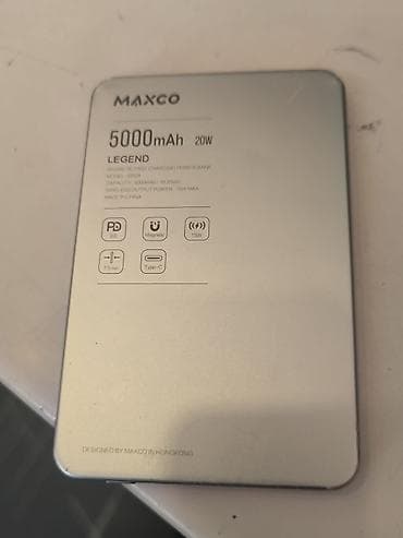 osmo mobile 6: MAXCO Legend maqnitli power bank - Tutum: 5000 mAh (20 Wh) - Maks — 2