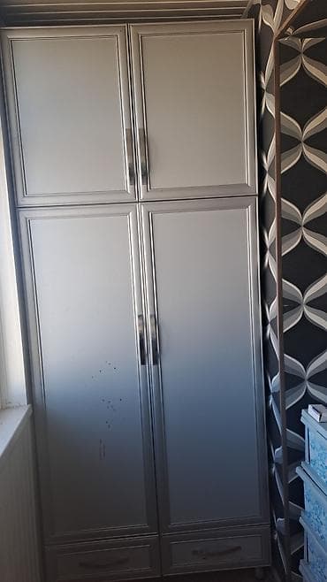 2 qapılı, Siyirməli, Boz, Digər material, Açılan, Düz dolab