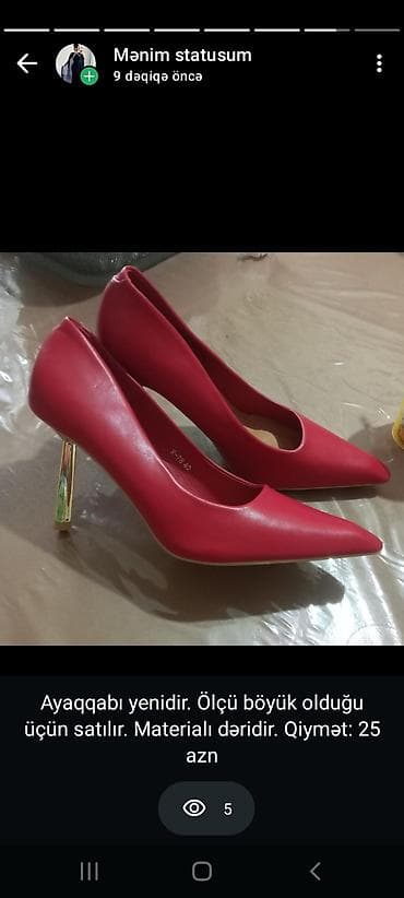 Tuflilər, Ölçü: 40, rəng - Qırmızı, Yeni