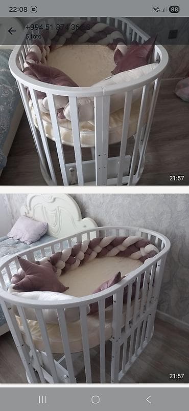 ucuz qaz peci: Oğlan və qız üçün, Yumru, Beşik, Dəst ilə, Matras ilə, Yellənmə mexanizm ilə — 1