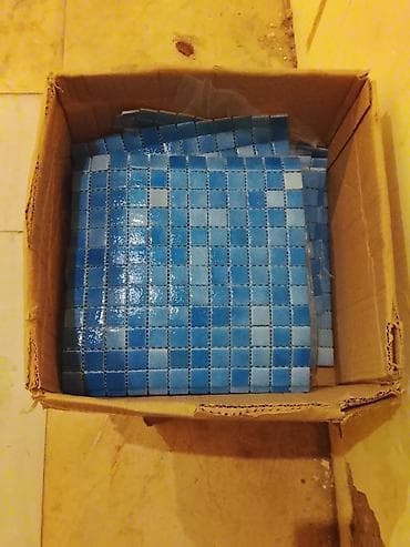Mozaik kafel dəsti – mavi tonlarda - Material: şüşə/keramika tərkibli