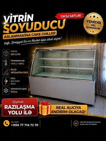 Vitrin soyuducu – Aslanmakina Cake Chiller - İstifadə sahəsi: kafe