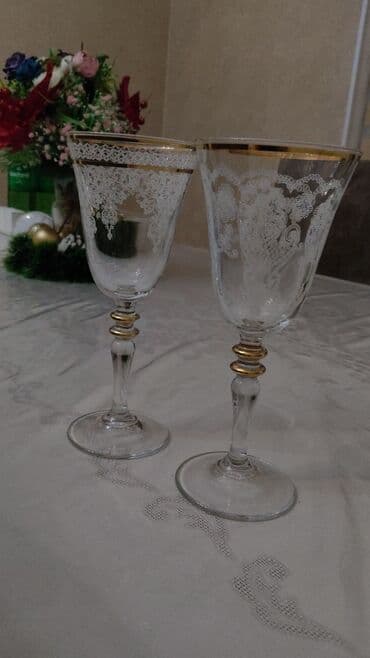 Təmir və tikinti: Qədəhlər, rəng - Qızılı, Şüşə, 6 ədədli dəst — 1