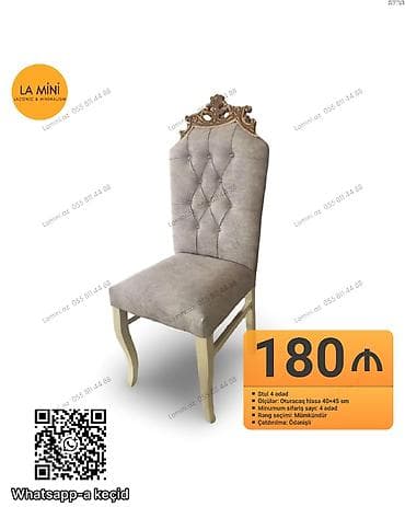 Qonaq otağı üçün, Qatlanmayan, rəng - Boz Stul