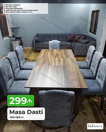 Masa Dəsti – 90×160 sm - Masa ölçüsü: 90×160 sm - Mexanizm: Açılmayan — 1