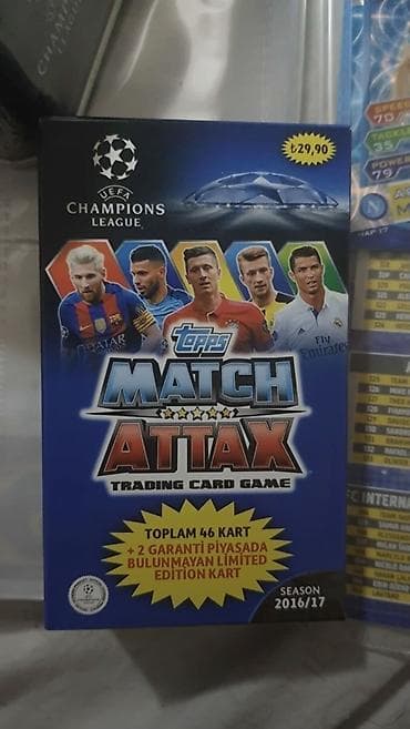 Topps Match Attax 16/17 trading card game pack qutu açılmayıb hər — 2