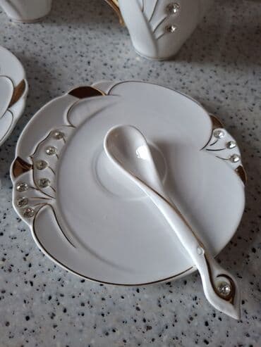 Çaydanlar və qəhvədanlar: Çay dəsti, rəng - Çəhrayı, Farfor, 2 nəfərlik — 6