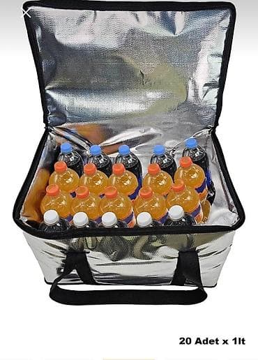 koja sumka: Gümüşü rəngli, izolyasiya edilmiş çatdırılma çantası. Qara tutacaqları — 2