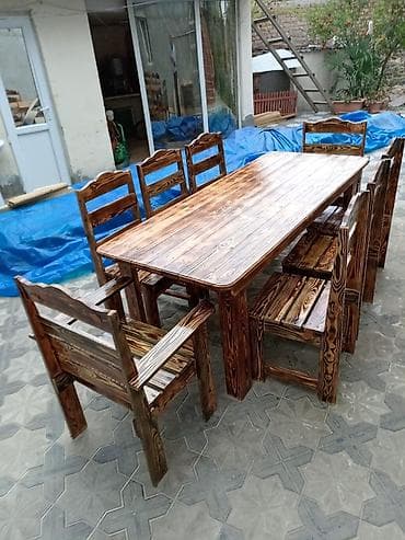 step deke: Mətbəx üçün, Açılmayan, Dördbucaq masa, 8 stul — 6