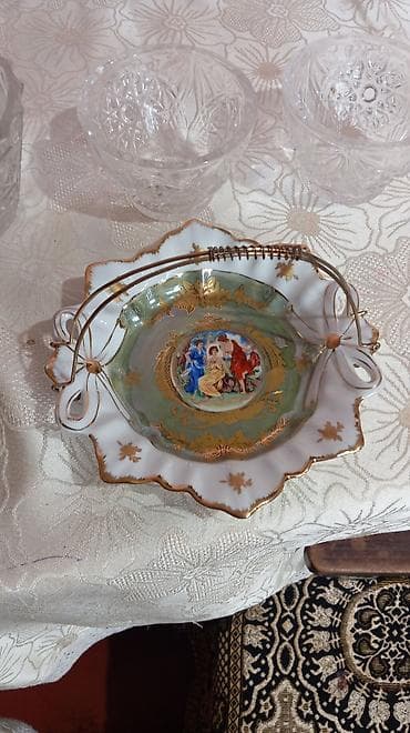 Столовые приборы: Şüşə və porselen süfrə aksesuarları dəsti - 2 ədəd kəsim naxışlı şüşə — 2