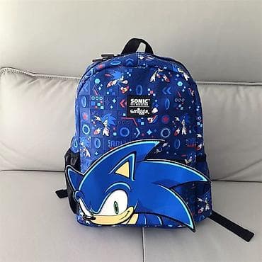 uşaq çanta: Sonic the Hedgehog mövzulu uşaq məktəb çantası - Rəng: mavi, üzərində — 1