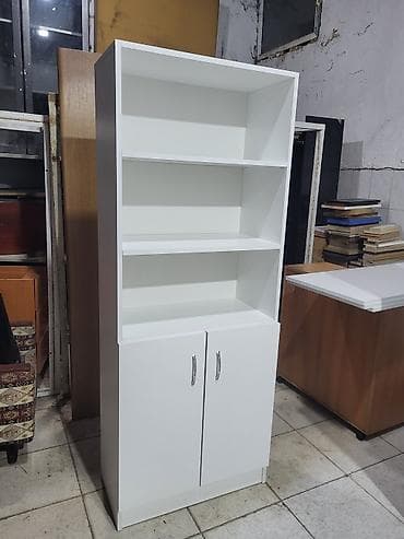 kitab refi: Ağ rəngli çoxfunksiyalı kitab və sənəd şkafı - Üst hissə: 3 açıq rəf — 4