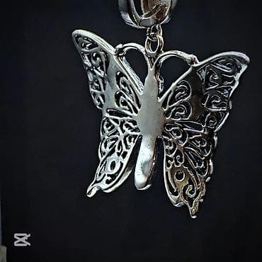 emerald: Gümüş kəpənək şəbəkə sırğalar - Material: 925 ayar gümüş - Dizayn — 5