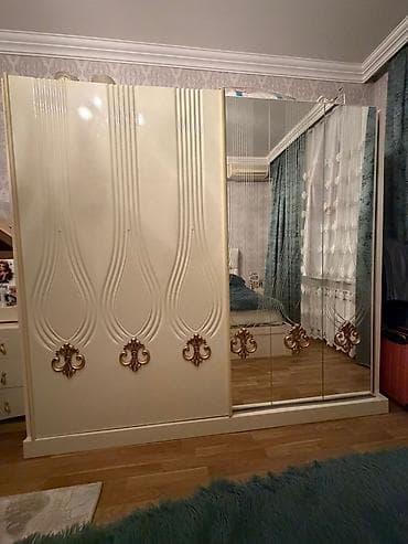 parça dolab: 3 qapılı, Güzgülü, Bej, Digər material, Kupe, Düz dolab — 1