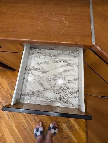 sto transformer: Künc tipli mətbəx mebeli dəsti - Material: ağac teksturalı laminat — 4