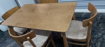 mətbəxt stol stulları: Mətbəx üçün, Yeni, Açılmayan, Dördbucaq masa, 4 stul — 5