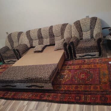 купить кресло раскладное бу: Диван, Б/у, Раскладной, С подъемным механизмом, Ткань, Нет доставки — 1