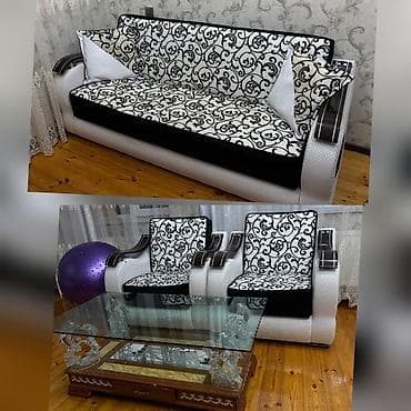 tek divanlar: Qonaq otağı üçün zərif mebel dəsti - Tərkibi: 1 ədəd 3 nəfərlik divan — 1