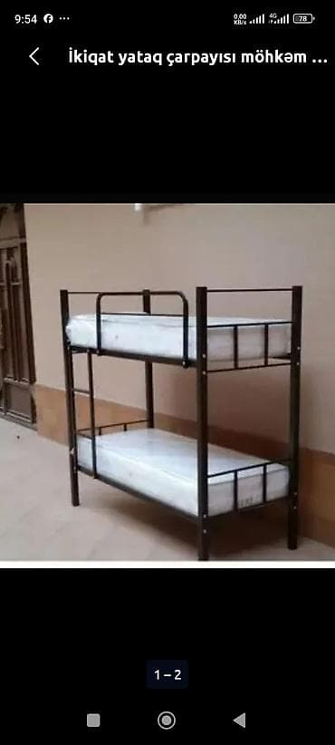 Oğlan və qız üçün, Yeni, Çarpayı, Matras ilə, Siyirməsiz, Dəmir — 3