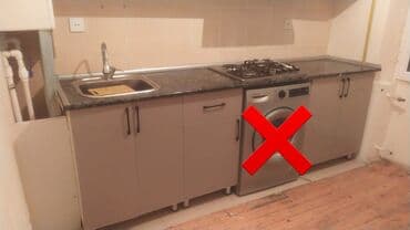 sade metbex mebelleri: Mətbəx mebel dəsti - Aşağı dolablar: 4 bölmə, tünd rəngli mərmər — 1