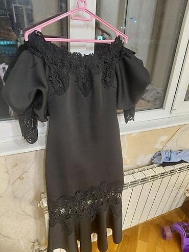 partalar: Qara ziyafət/libas - Rəng: tam qara - Model: çiyinlər açıq — 5