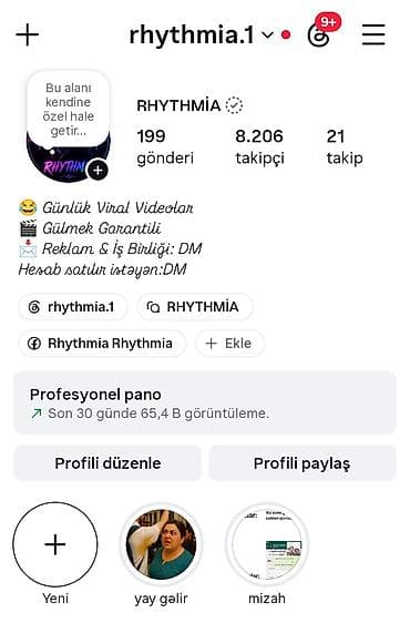 RHYTHMİA adlı Instagram səhifəsi satılır. Xüsusiyyətlər: - Niş — 1