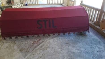 pencere reşotka: Bordo rəngli “STIL” yazılı tent/markiz üstü (başlıq). 3 ədəd — 2