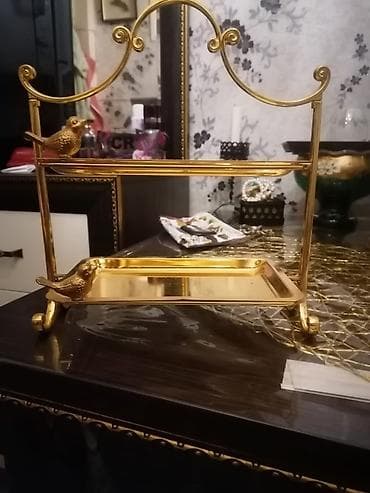 mini tortlar: Tort və şiriniyyat qabı, rəng - Qızılı, Metal — 1