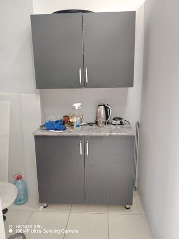 metbex skaf: Mətbəx dolabı dəsti - Rəng: tünd boz (mat), ağ daxili hissə - Üst — 1