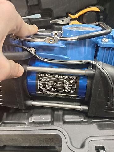 velosiped diski: İki silindrli avtomobil hava kompressoru – tam alət dəsti ilə Məhsul — 2