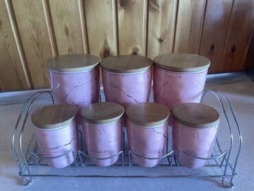 Çörək qabları: Mətbəx üçün saxlama qabları dəsti - Rəng: açıq çəhrayı, mərmər — 2