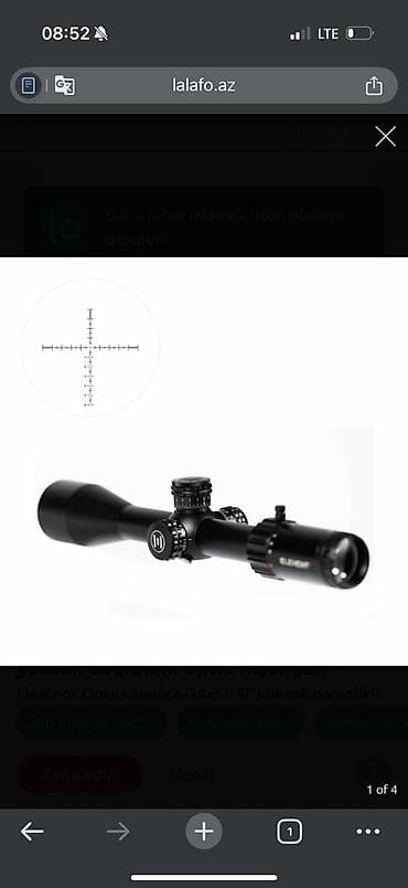 оптика: Element Optics HELIX 6-24x50 SFP optik nişangah - Böyütmə: 6–24x — 2