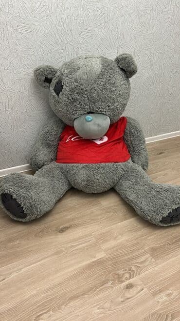 Böyük ölçülü plyuş ayıcıq - Rəng: boz, mavi burun detallı - Üst lalafo.az -da Böyük ölçülü plyuş ayıcıq - Rəng: boz, mavi burun detallı - Üst