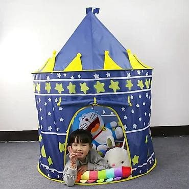 sport sumka: Uşaq oyun çadırı – qüllə formalı evciyik - Dizayn: Qala/qüllə — 2