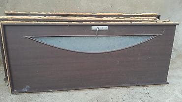 otaq qapsi: Qapı – daxili istifadə üçün, dekorativ şüşəli, tünd qəhvəyi eni 90sm — 2