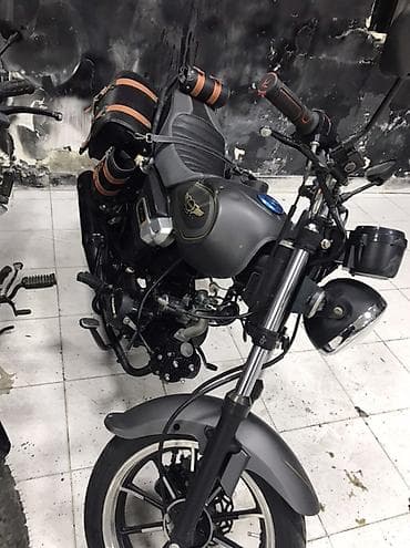 Мототранспорт: Retro kruizer tərzində kiçik həcmli motosiklet - Kuzov: mat qara/boz — 2