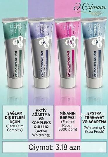 Faberlic “Kislorodnaya” diş pastaları – oksigenli formula və 3x — 1