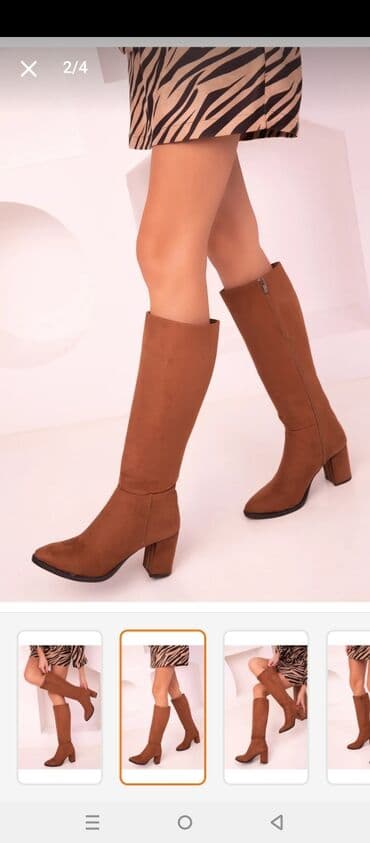 qadin botlari: Çəkmə, Ölçü: 39, rəng - Qəhvəyi, İşlənmiş — 2