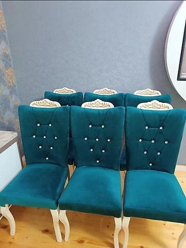 süd ceni: Zərif klassik üslubda Stullar 28Azndən. - Rəng: tünd firuzə/şam — 1