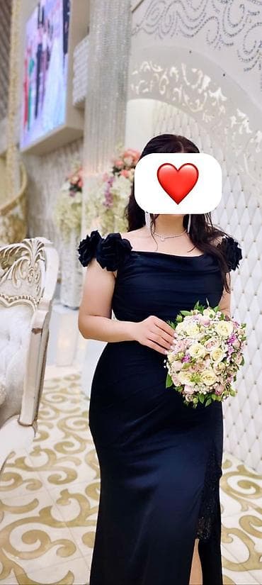 don: Qadın gecə libası – qara rəng - Model: uzun, bədənə oturan siluet - — 1