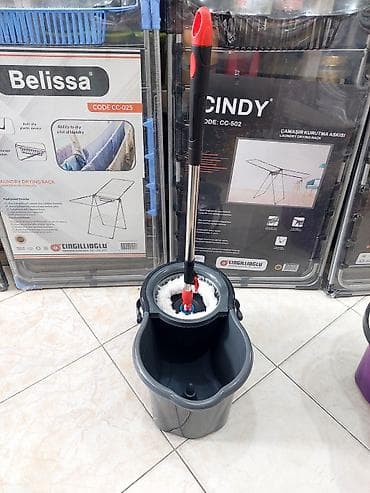 Ev və bağ: Döner başlı spin mop dəsti – vedrə və paslanmayan teleskopik sapla - — 4